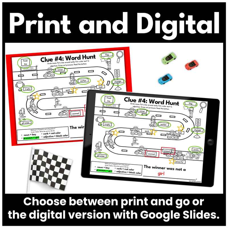 Race Car Parts of Speech Mystery | Grammar Review - Image 4