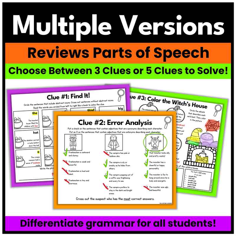 Halloween Parts of Speech Mystery | Grammar Review - Image 3
