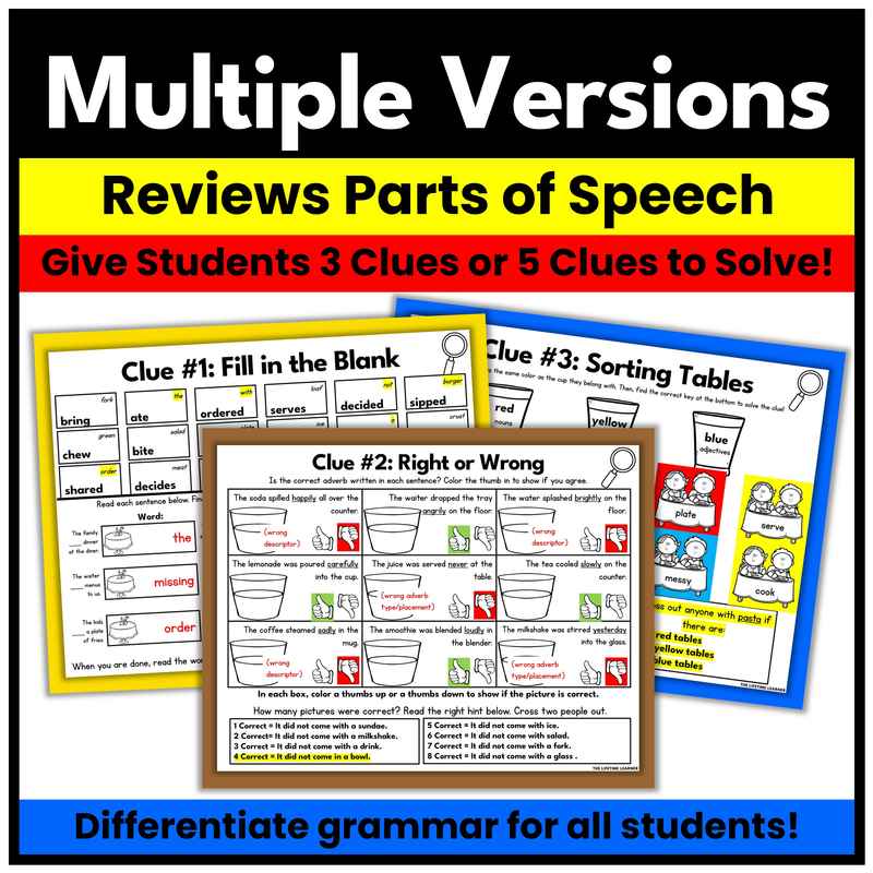 Restaurant Parts of Speech Mystery | Grammar Review - Image 3