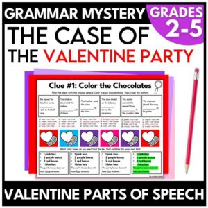 Valentine's Day Parts of Speech Mystery | Grammar Review