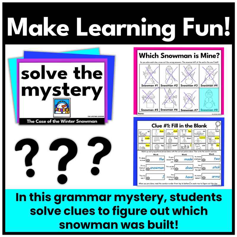 Winter Parts of Speech Mystery | Grammar Review - Image 2