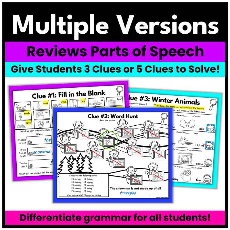 Winter Parts of Speech Mystery | Grammar Review - Image 3