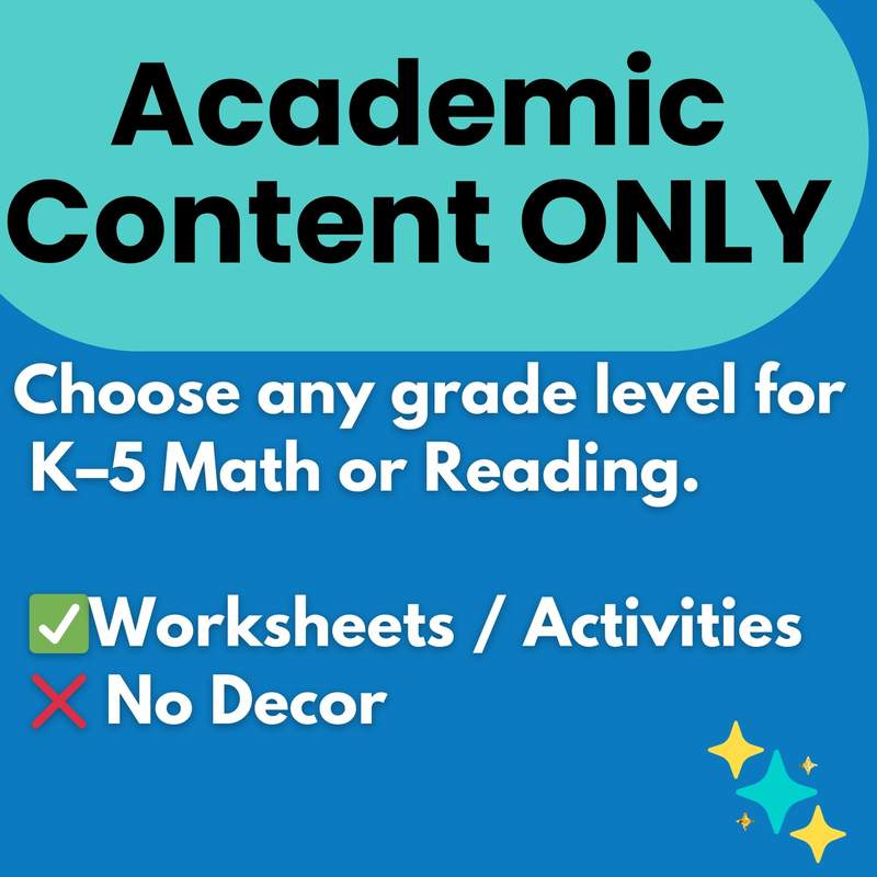 Thanksgiving Classroom Transformation – Just the Worksheets (Math &Reading) - Image 3