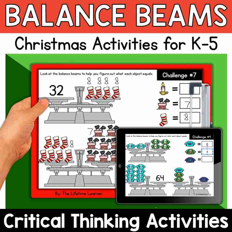 Christmas Balance Beams Math Logic Puzzles