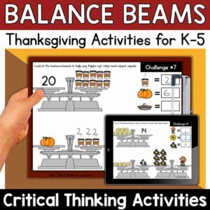 Thanksgiving Balance Beams Math Logic Puzzles