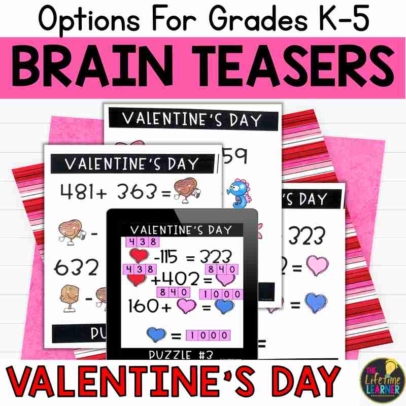 Valentine's Day Math Brain Teasers