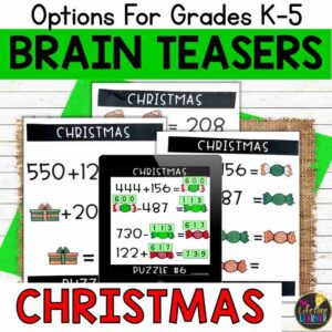 Christmas Math Brain Teasers