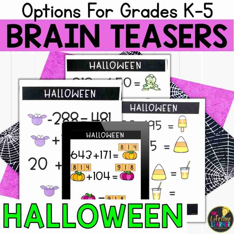 Halloween Math Brain Teasers