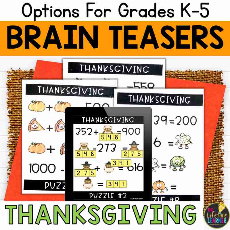 Thanksgiving Math Brain Teasers