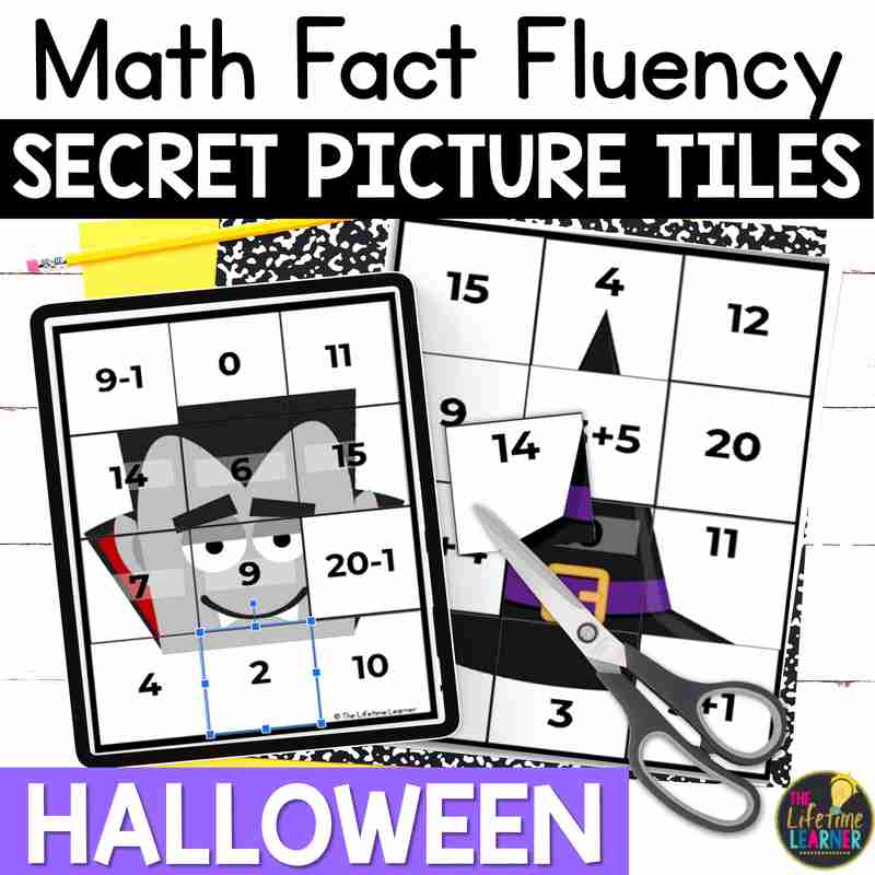 Halloween Math Mystery Pictures Fact Fluency Practice