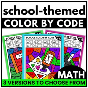 Back to School Math Coloring Pages