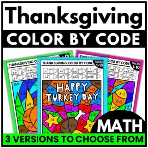 Thanksgiving Math Coloring Pages