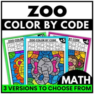 Zoo Math Coloring Pages
