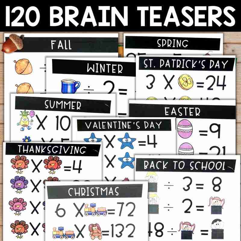 Addition and Subtraction to 20 Brain Teasers Bundle - Image 2