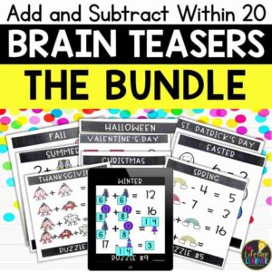 Addition and Subtraction to 20 Brain Teasers Bundle