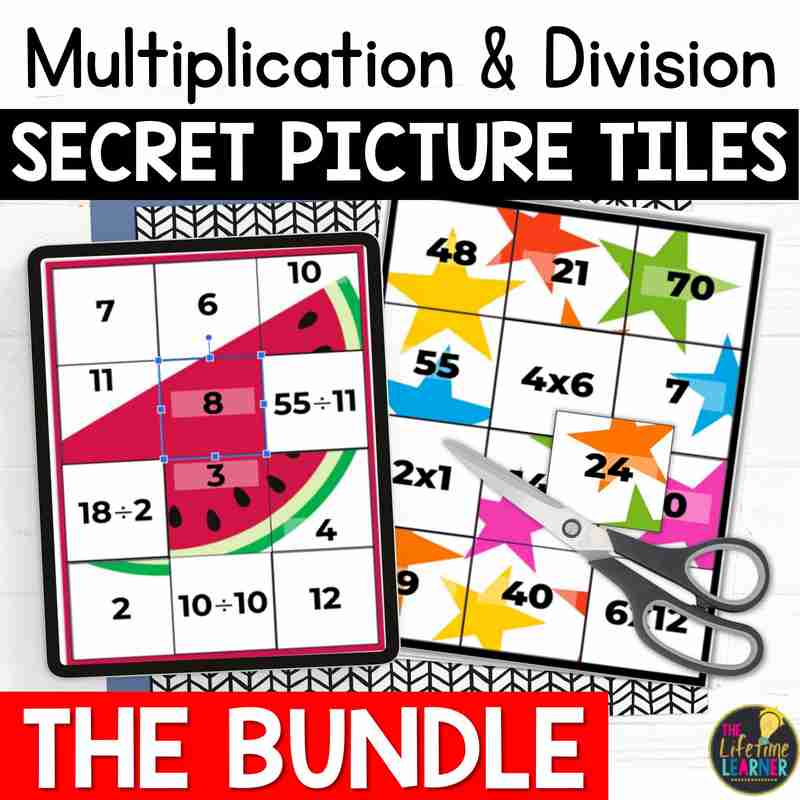 Multiplication and Division Math Mystery Pictures Bundle