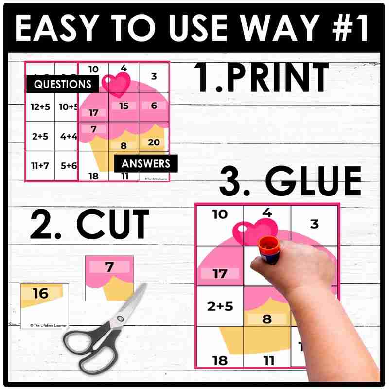Valentine's Day Math Mystery Pictures Fact Fluency Practice - Image 2