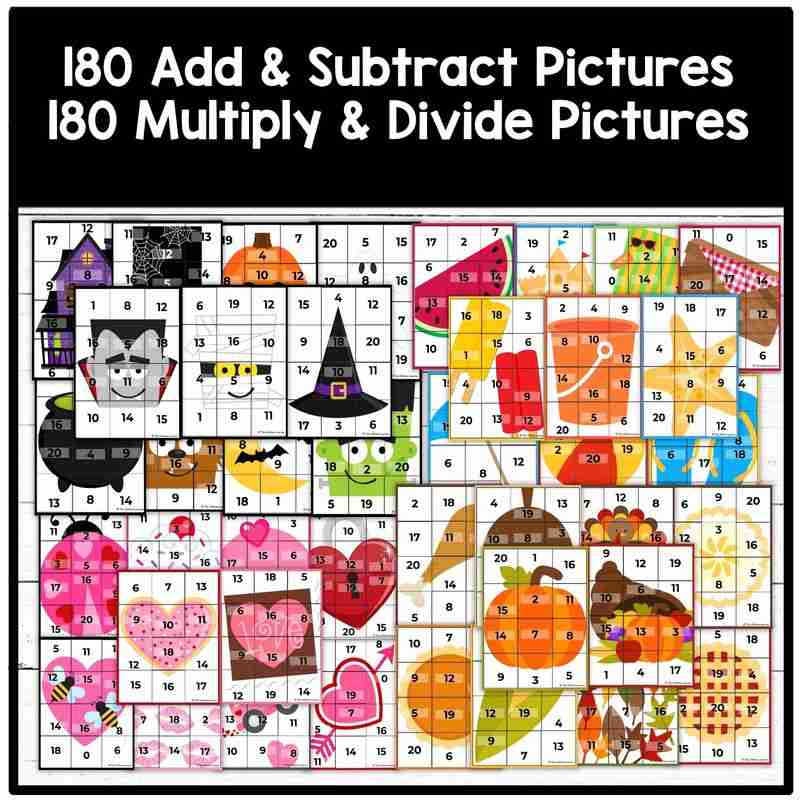 Holiday Math Mystery Pictures MEGA Bundle - Image 2