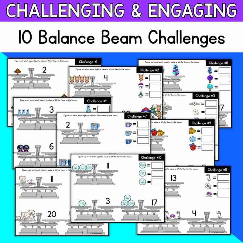 Winter Balance Beams Math Logic Puzzles - Image 3