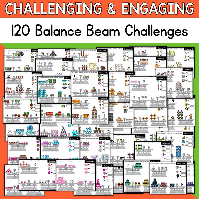 Multiplication and Division Balance Beams Math Logic Puzzles Bundle - Image 4