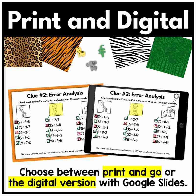 Safari Mystery – 5th Grade Divide Fractions by Whole Numbers - Image 2