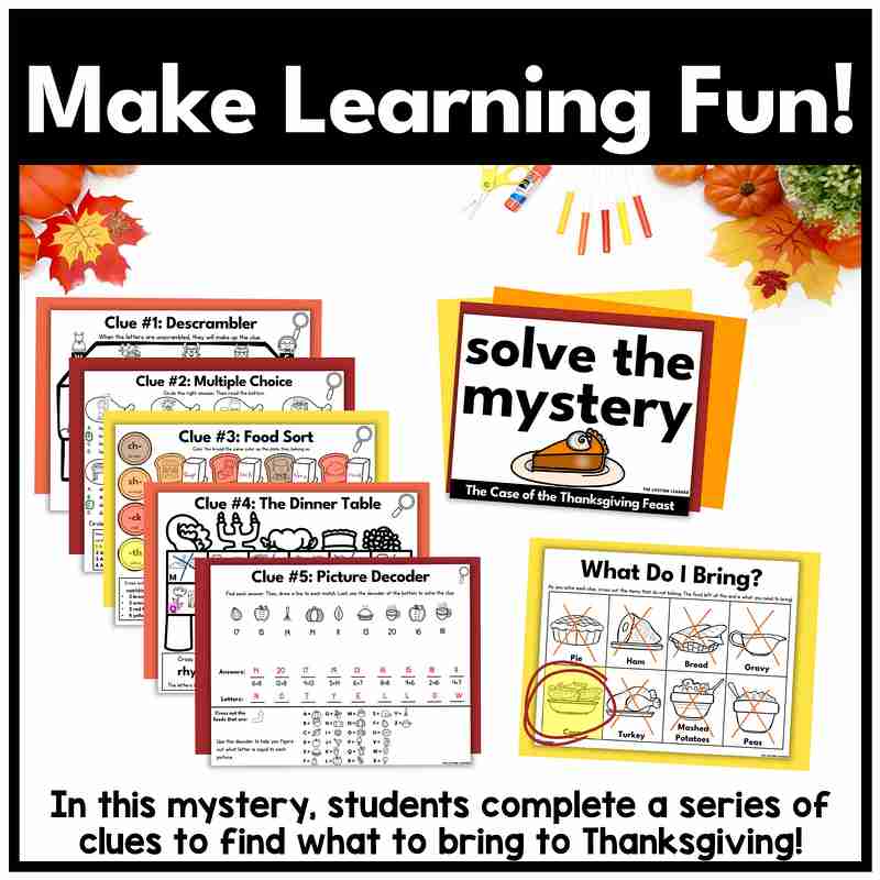 Thanksgiving Mystery – 5th Grade Math Review - Image 2