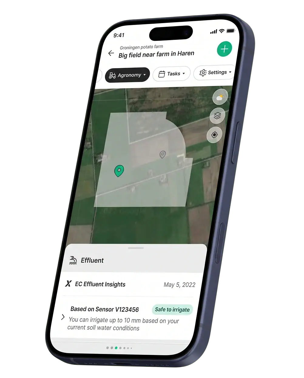 CropX app on iPhone