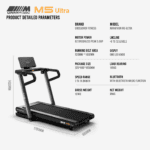 جهاز سير كهربائي M5 Ultra شبه تجاري قابل للطي – انحدار ذكي ومحرك 5HP Peak