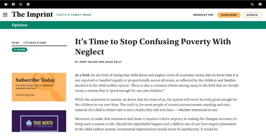It's time to stop confusing poverty with neglect article for child advocacy in Lawrence KS