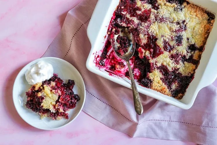 Anytime Blackberry Cobbler with Frozen Berries