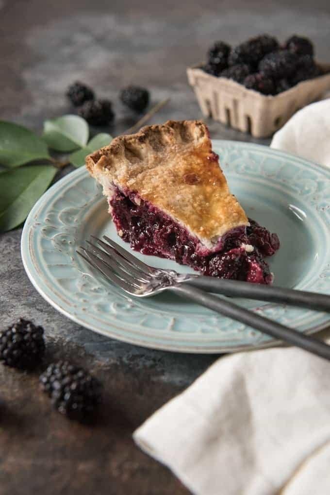 Classic Blackberry Pie with golden crust