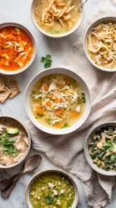 25 creamy chicken soup recipes for cold weather – comforting creamy soups with chicken, noodles, and vegetables