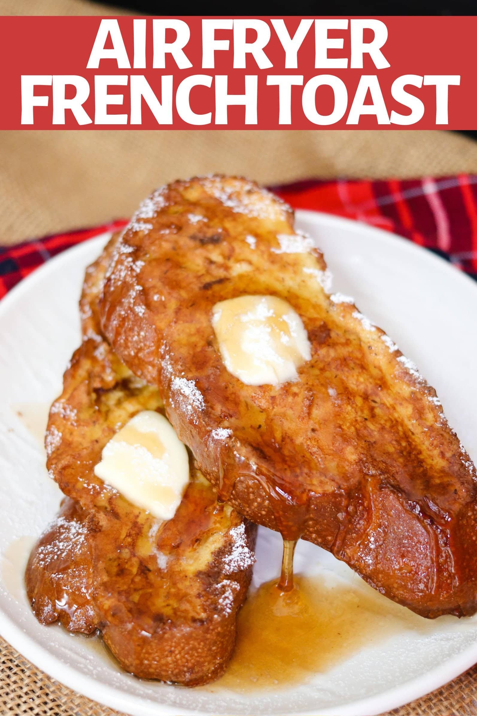 Slices of air fryer French toast topped with berries