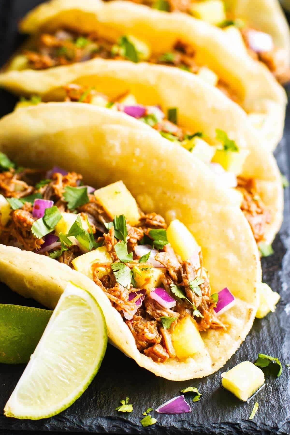 Instant Pot tacos al pastor with pineapple