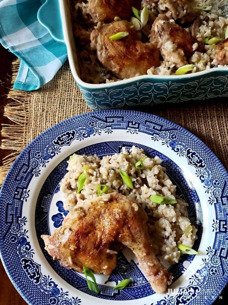 Creamy baked chicken and rice casserole