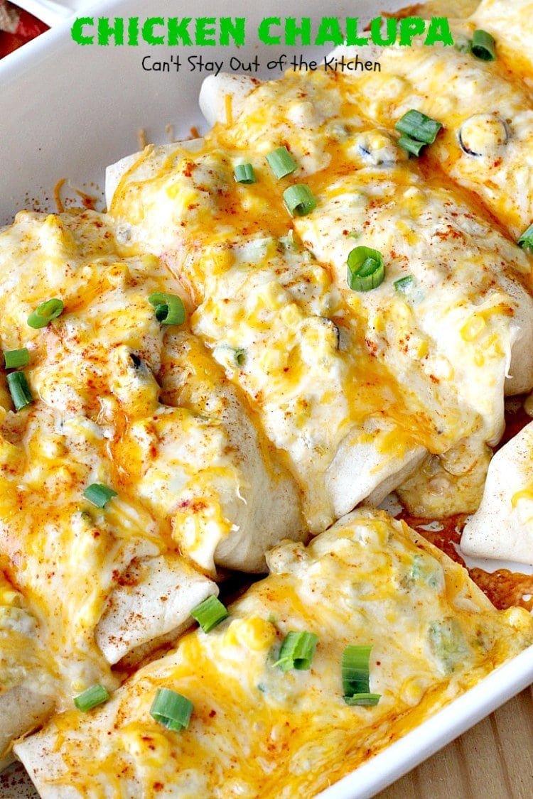 Baked chicken chalupas with melted cheese