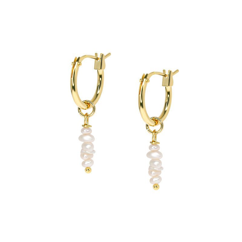 Elegant hoop earrings with pearl beads