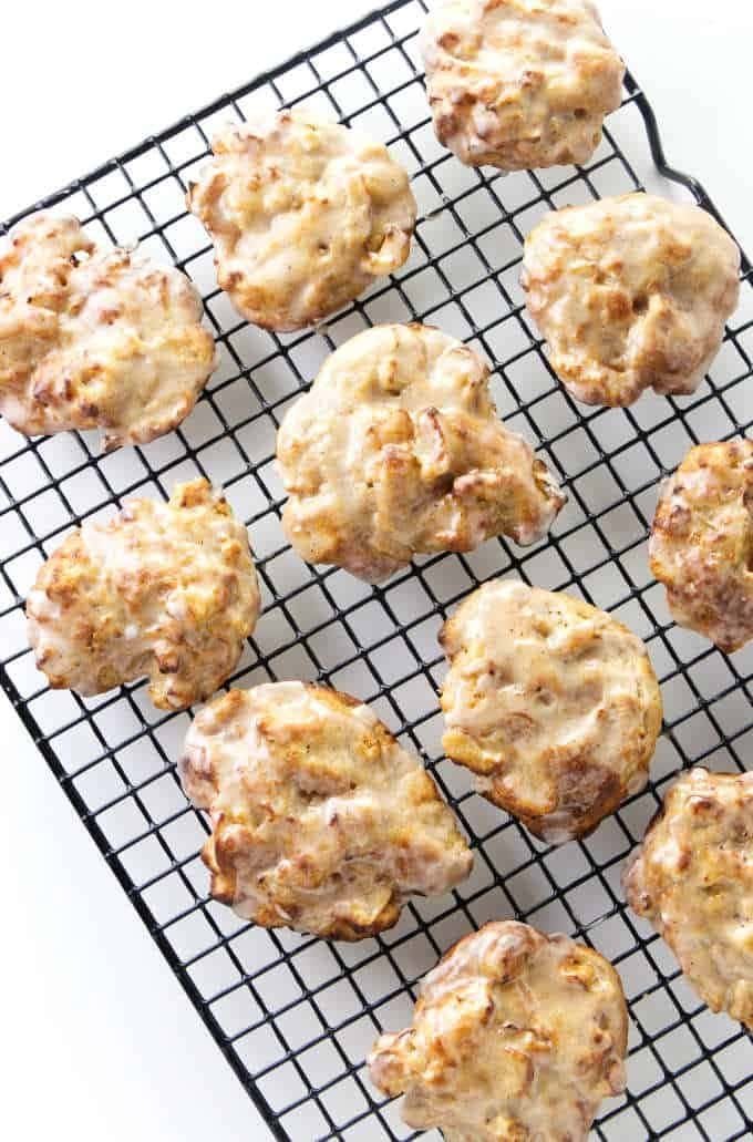 Glazed apple fritters made in an air fryer