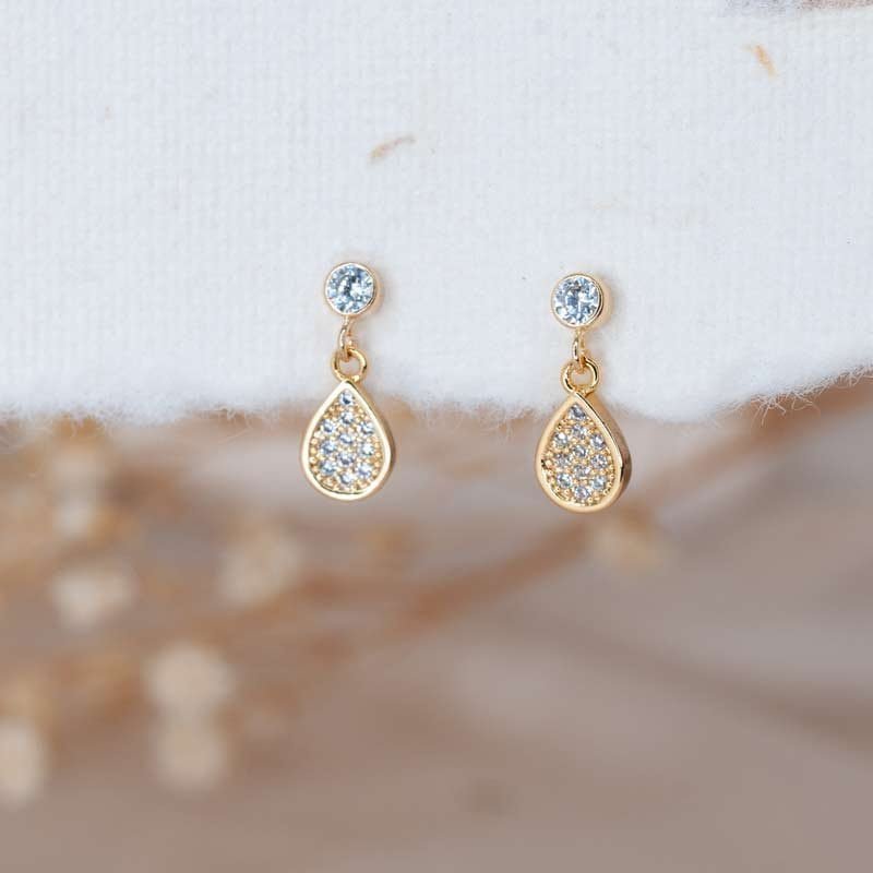 Gold dangle drop earrings handmade jewelry