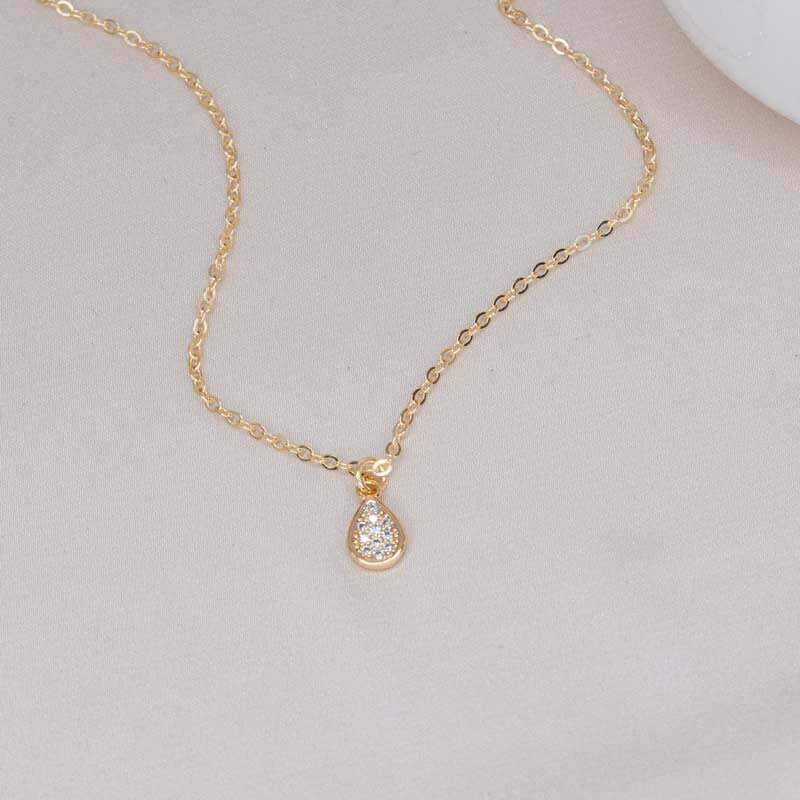 Dainty drop necklace with cubic zirconia