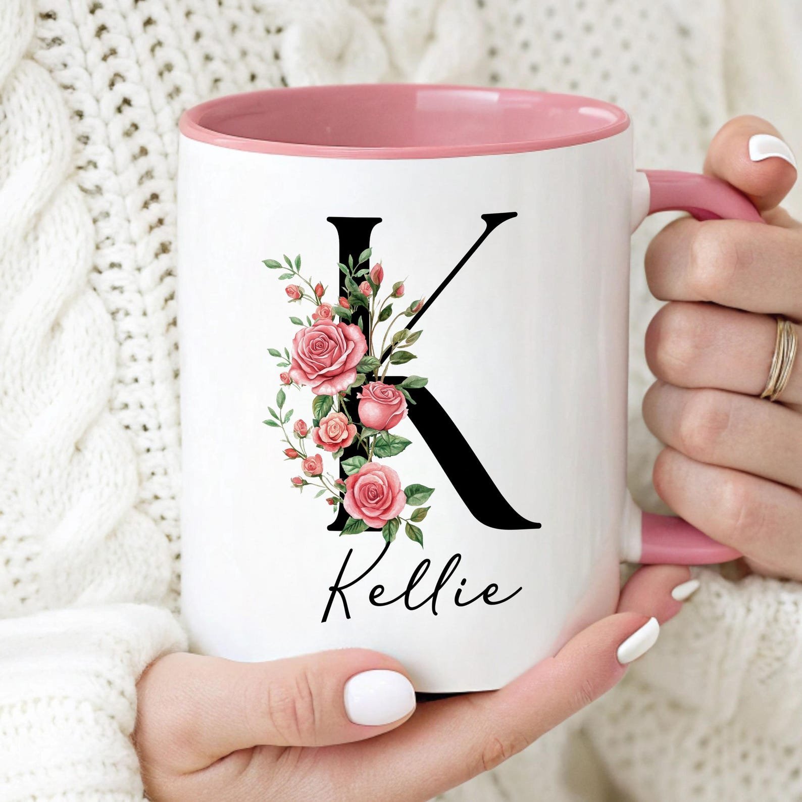 Custom birth flower coffee mug
