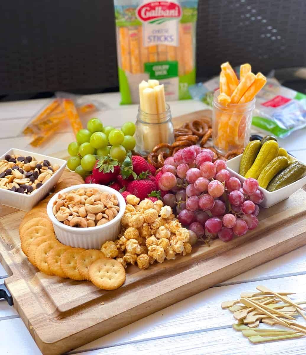 Kids party charcuterie with mini snacks