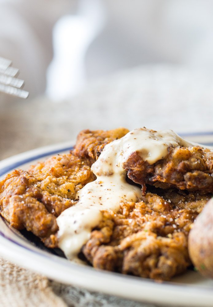 Texas chicken-fried steak with country gravy