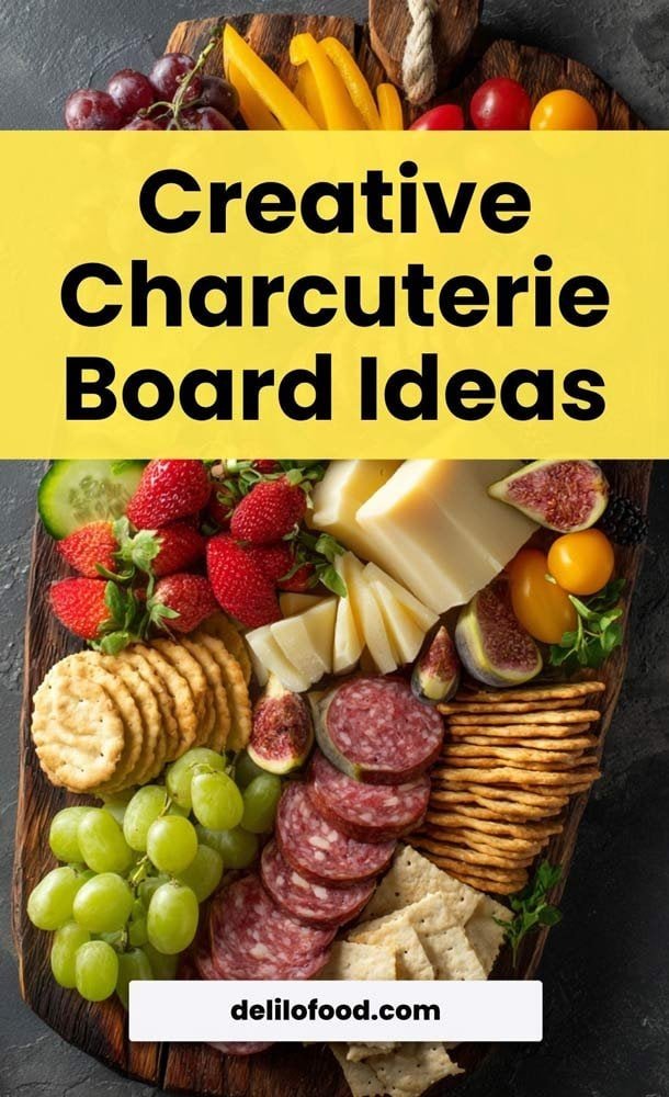 Creative Charcuterie Board Ideas Creative charcuterie board ideas — stylish party platter with cheeses, meats, fruits, nuts, and crackers for easy entertaining.
