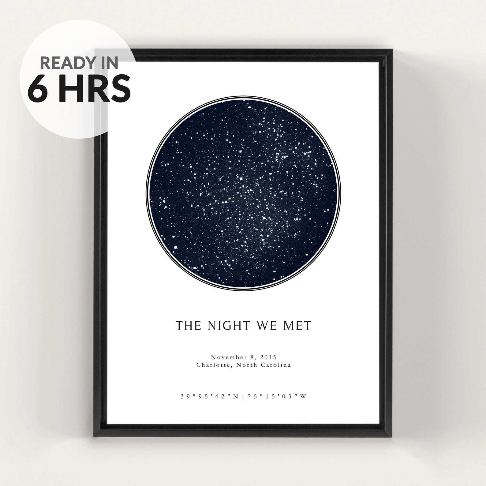 Custom star map print personalized date constellation digital gift