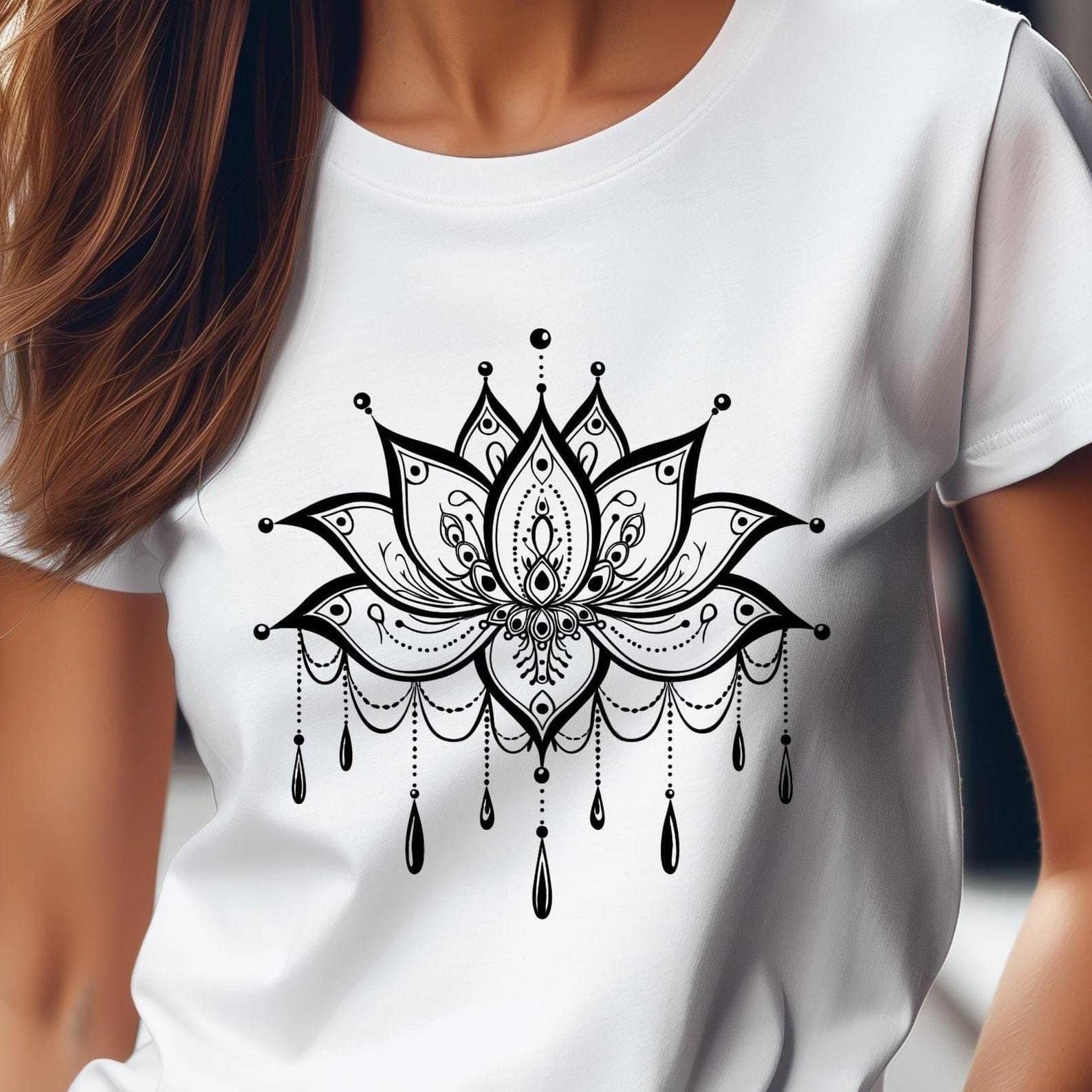 Lotus Flower Mandala T-shirt – mindful boho gift for her