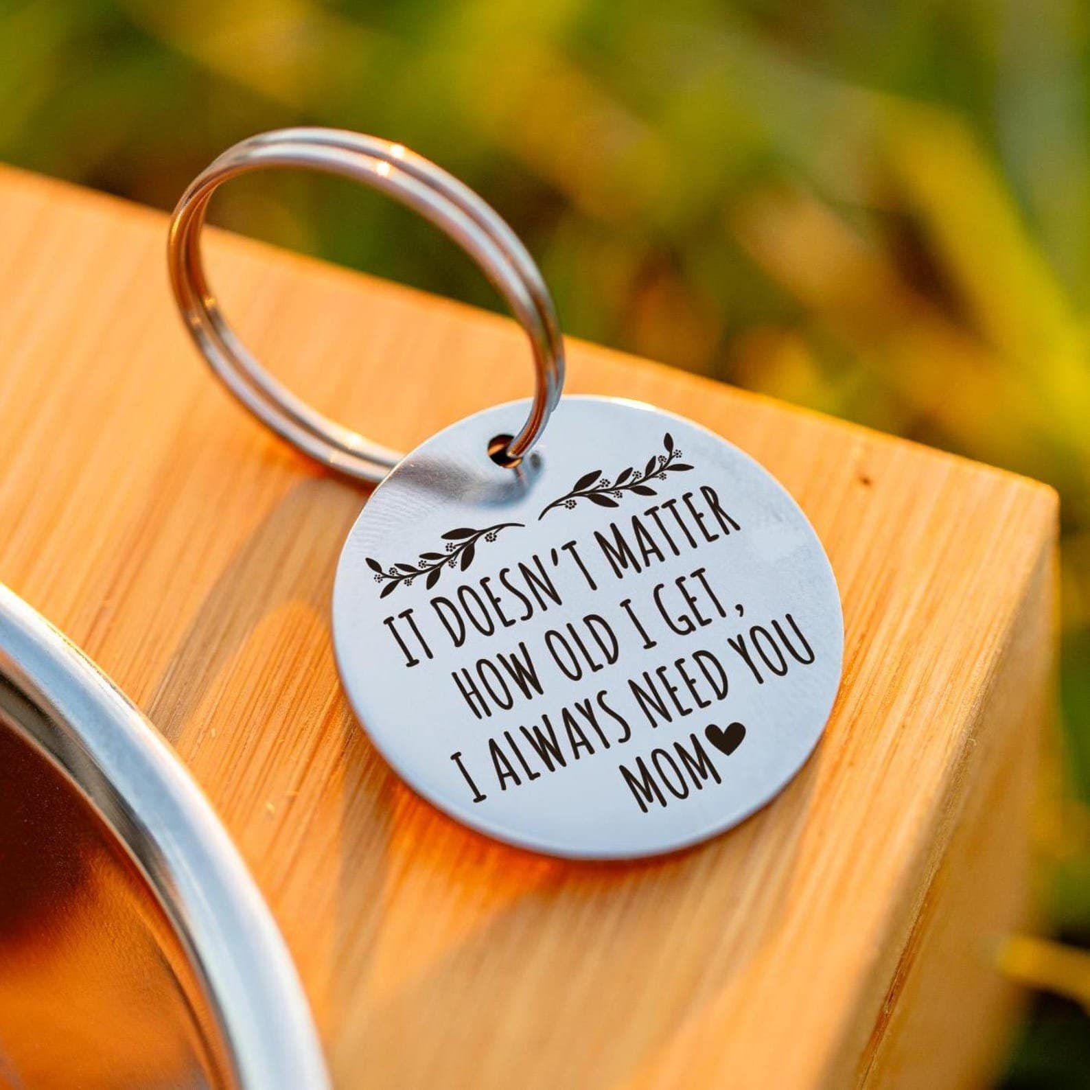 I Need You Mom keychain charm – sentimental gift from daughter to mom