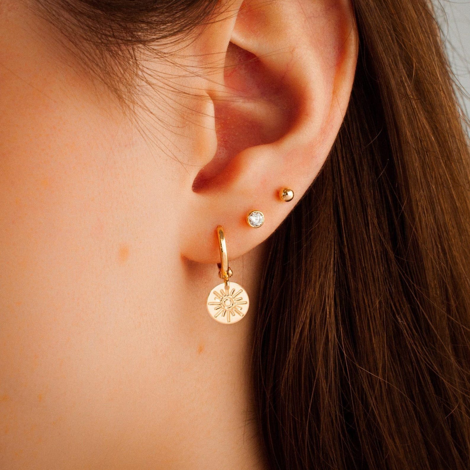 Small gold hoop earrings minimalist huggie hoops 14K gold filled