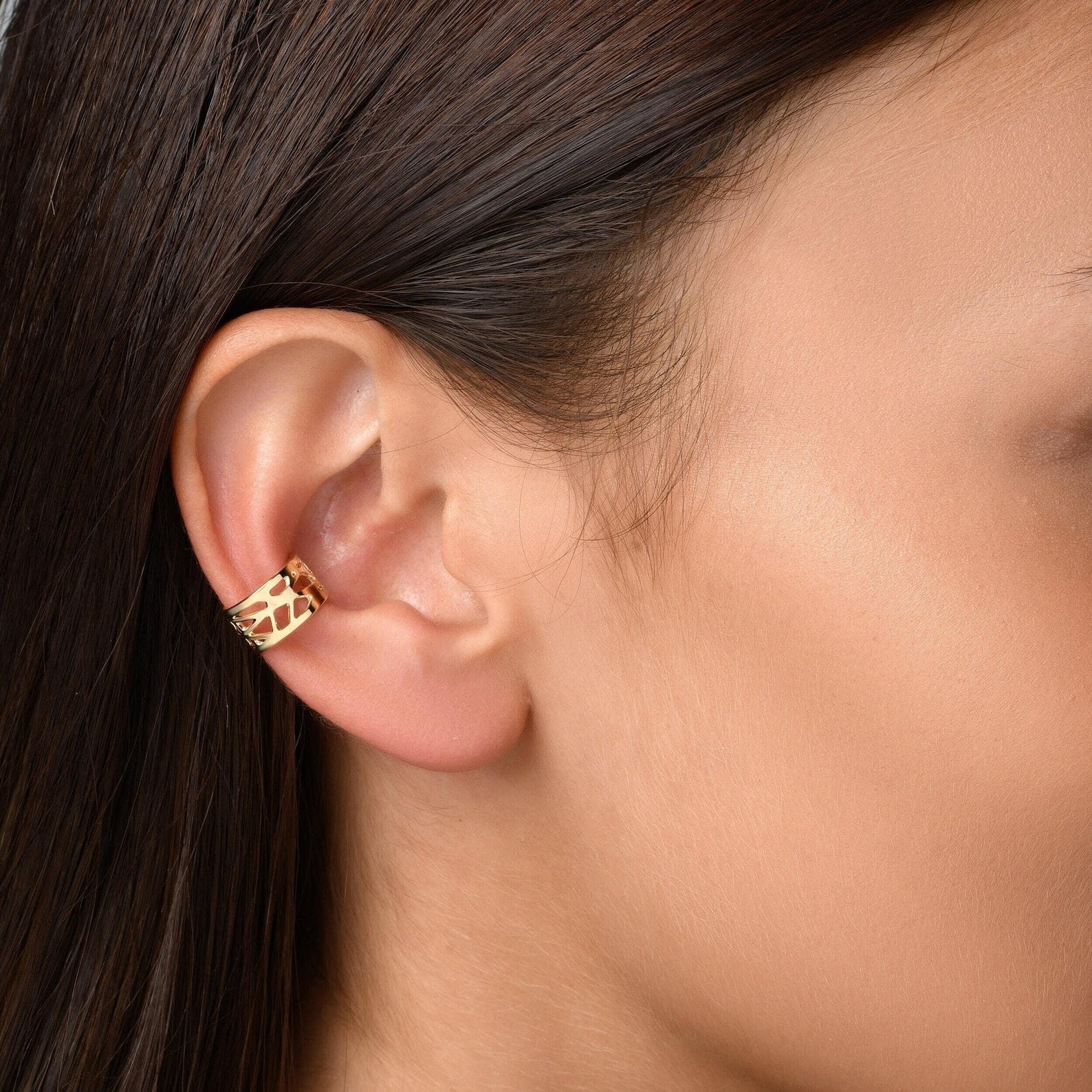 Mid ear cuff no piercing needed conch wrap ear cuff clip on style