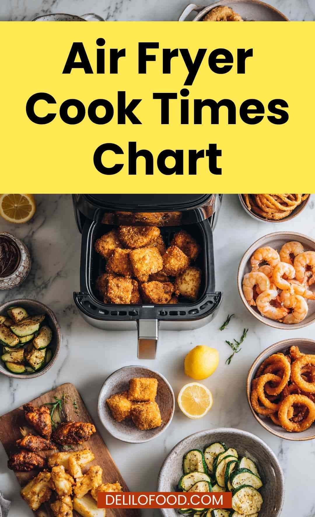 Air Fryer Cook Times Chart for 50+ foods – quick reference air fryer cooking guide